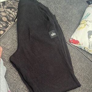 Alo Black Waffle Pants